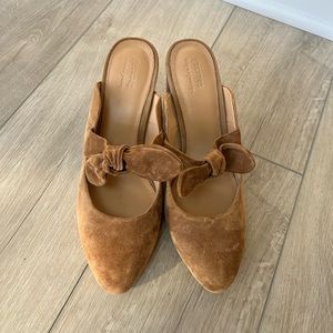 Soludos Lani Suede Mules - Size 11 - Chestnut Color